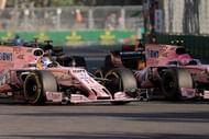 Ocon & Perez wheel to wheel in Baku 2017